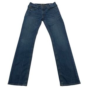 Ariat Men’s 34x38 Blue Denim Rebar M4 Relaxed Boot Cut Work Jeans